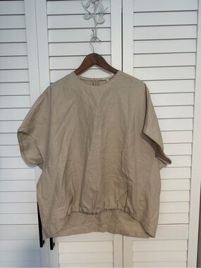 Massimo Dutti  Short-Sleeve Linen Top